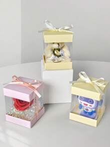 Sets de 5/10/20/30 cajas de almacenamiento y embalaje de regalo, cajas de regalo transparentes rosas de cuatro lados, para joyas, pulseras, anillos, figuras, adecuadas para el Día de San Valentín, Día de la Madre, Boda, Navidad, Acción de Gracias y todas las estaciones