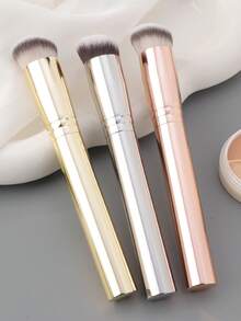 RANCAI 1pc Angled Concealer Makeup Brush, Soft Dense Bristles Suitable For Liquid, Cream, Powder Cosmetics, Creates Flawless Complexion, Champagne Gold - Multicolor - View 8