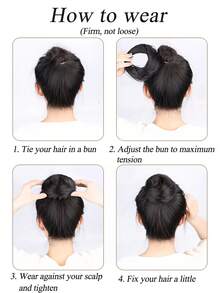 Bird's Nest Hair Bun Natural Black Hair For Women Messy Bun Hair Piece For Women Synthetic Hair Scrunchies Bun Extension Bun Head Fake Hair Updo Wrap On Bun Accessories - Multicolor - View 11