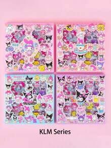 Sanrio 100 pezzi/scatola Adesivi per scrapbooking, adesivi divertenti per bambini per DIY e planner, materiali decorativi per adesivi, cancelleria carina, adatti per studenti, forniture scolastiche, ritorno a scuola