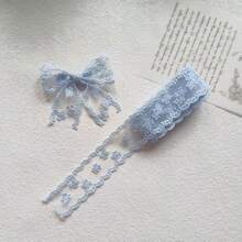 2 Sizes Multicolor Lace Embroidery Ribbon Trims, Bridal Wedding Decoration Bow Gift Wrapping Sewing Applique Edging, 4cm Wide