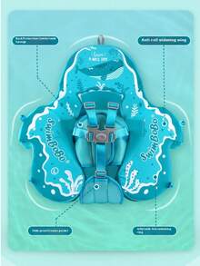 1pc Baby Inflatable Swim Trainer With Canopy, Suitable For 3 To 24 Month Infants, Intelligent Swim Training Device For Pool - Blue - View 4