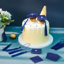 10 Pcs Graduation Graduation Party Pastry Decoration Doctoral Hat: Perfect For Graduation Parties - 2025 Decorative Graduation Gifts - Suitable For Wedding, Birthday, Graduation, First , General Occasions