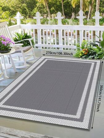 Portable Double-Sided Plastic Straw Outdoor Carpet, Easy To Clean, Suitable For Camping And RVs. Large Waterproof Outdoor Carpet Suitable For Terraces, Decks, Porches, And Balconies (5 Feet X 8 Feet, Comes With A Storage Bag And Ground Stakes).