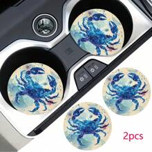 2 pièces Dessous de verre de voiture avec motif mignon, stylé et durable, tapis de voiture anti-dérapant et séchage rapide