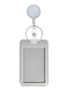 Solid Color Sliding ID Badge Holder With Retractable Badge Reel And Key Ring, Hard Plastic Material, Suitable For Office, School, Credit Card, Access Card, Driver's License And Pass, Also For Keys, Key Rings And Keychains, Great Gift For Women And Men, Also As Car Accessories, Bag Charms, Backpack Pendant - Multicolor 2 - View 7