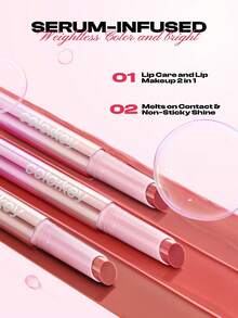 COLORKEY Mirror Essence Lipstick,Lip Gloss,Lip Care And Lip Makeup 2 In 1,Watery,For Smoother & Fuller Lip Appearance,Moisturizing Lip Gloss High-Shine Glossy Glow Non-Sticky Lip Care Hydrating,For Smoother & Fuller Lip Appearance,Christmas,Christmas Gifts,Makeup