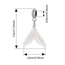 WOSTU 1pc 925 Sterling Silver Dream Mermaid Tail Pendant Elegant Cute Fritillaria Mermaid Design Charm Fit DIY Original Bracelets And Necklaces For Women Fine Jewelry Accessories