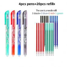48pcs/Set Erasable Gel Pens With 8 Colors, Refillable, With Pocket Clip, Suitable For School And Office Supplies, Perfect Back To School Gift