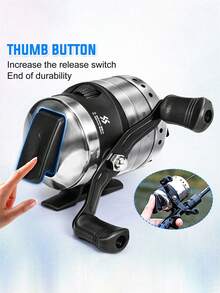 SOUGAYILANG 1Pc Fishing Reel 3.9:1 Gear Ratio,Stainless Steel Bullet Reel,Right&Left Handle Interchangeable,All-In-One Fishing Reel For Beginners,Perfect Choice For Freshwater And Saltwater Fishing - Silver - View 7