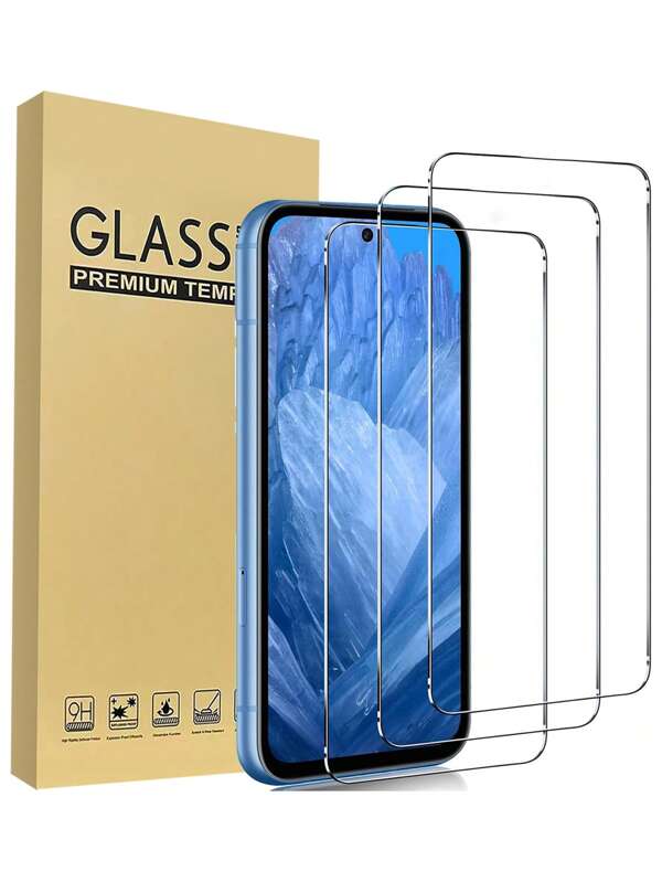 3 confezioni di pellicole protettive in vetro temperato, durezza 9H ultra-chiare, facile installazione, compatibili con custodie protettive, anti-impronte, resistenti ai graffi, antiurto, impermeabili, adatte per Pixel 3/4/5/6/7/8/9/10/10 Pro/10 Pro XL
