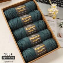 500g/245m Alpaka Wolle Garn, dickes Strickgarn für selbstgemachte Kleidung, Winterpullover, Schal, Mütze, Handschuhe, Knieschoner, Mehrfarbig, 5 Bälle/Packung