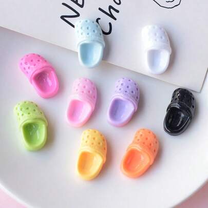 10/20/30pcs Cartoon Cute Resin Faux Clog Charms, Ideal For Handmade Hair Accessories, Phone Case DIY, Home Decor, Random Colors