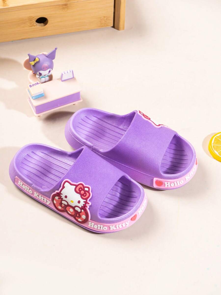 Sanrio A Pair Of Real Sanrio Hello Kitty Children's Slippers, Cartoon Four Season Slippers, Bathroom Non Slip Home Suitable For Girls KT Cat Slippers, Non Slip Breathable Ultra Light Cool Slippers, Suitable For Outdoor Beach Vacations And Water Wear ﻿