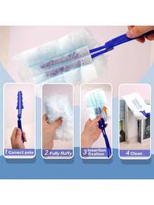 10 件静电除尘刷替换装 - 方便收集家庭和办公室的灰尘 - 适用于电子设备、家具和风扇 - 淺藍色 - 查看 7