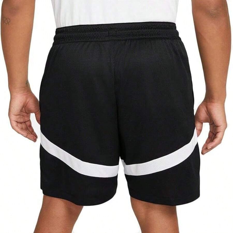 Icon Men's Dri-FIT 8" Basketball Shorts - 黑與白 - 查看 1