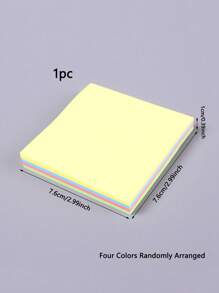 1pc Yellow/Green/Pink/Blue, Four-Color Sticky Notes Coloured Sticky Notes 2.99 X 3.97 Inch, Self-Adhesive Notes, Bright Sticky Notes, Colourful Rectangular Sticky Notes For Office, Home, School, Meeting