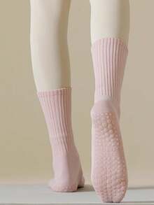 3 Pairs Women's Non-Slip Yoga Socks, Suitable For All Seasons, With Grip Silicone Soles, Ideal For Ballet, Dance, Pilates, Gym - Multicolor - View 6