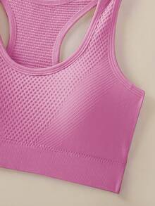4 PCS  Casual Sports Bras For Women, Criss Cross Back Design Fitness Yoga Running Crop Tops - 彩色 - 查看 5