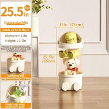 1pc 25.5 Inch/51.1 Inch Zipper Transparent Doll Storage Bin, Astronaut Shaped Round Storage Container, Large Capacity Dustproof & Portable