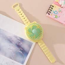 1 Stück kreativer Uhr-Ventilator, Jungen, Mädchen, Kinder, Lässig Outdoor Tragbarer Mini Taschen Cartoon Trocken Batterie Ventilator, Sommer Essentiell. Sommer Kühlung, Strand, Reise