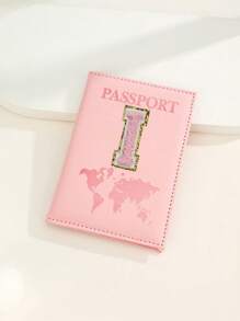 Capa Para Passaporte Com Letras De A A Z, Porta-Passaporte De Viagem Com Estampa De Mapa, Pasta Para Passaporte Rosa, Carteira Para Passaporte Para Viagens De Negócios
