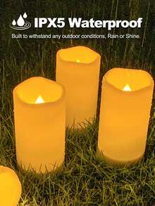 1/2 chiếc đèn nến năng lượng mặt trời không lửa, đèn nến năng lượng mặt trời chống thấm nước dùng ngoài trời, chỉ có cảm biến, tự động bật/tắt khi trời tối/sáng, đèn nến ngoài trời, ngọn lửa ấm áp, thích hợp để trang trí bàn tiệc Giáng sinh, Halloween, đám cưới, tiệc tùng, trang trí không khí lễ hội. - ánh sáng ấm áp - Xem 4