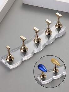 磁性指甲架假指甲练习架极光底座支架美甲展示架适用于艺术沙龙 DIY 和练习 5 件/套