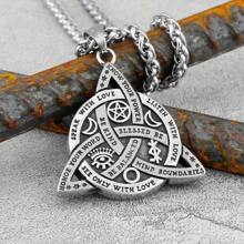 Collier pendentif avec nœud celtique de sorcière viking pour hommes, chaîne à runes, Odin gothique, acier inoxydable, amulette de protection, cadeaux de bijoux