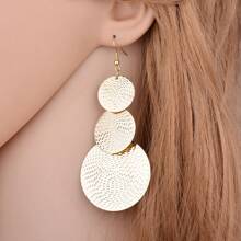 1 paire de boucles d'oreilles rondes vintage mate, convenant à un port quotidien