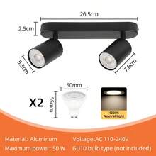 CANMEIJIA GU10 Recessed Ceiling Lights, LED Flush Mount Ceiling Lights, Decorative Downlight For Room, Black Single/Double/Triple Heads Available, Suitable For Shop, Study, Bedroom, Living Room, Cafe, Exhibition Hall, Gallery, Museum, Corridor, Porch, Choose Size As Needed - GU10 Ceiling Lamp - View 37