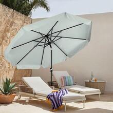 Valance Patio Umbrella For Outdoor Table Market -8 Ribs (2.7M, Light Grey) - Light Gray - View 9