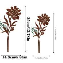 1 个 35 厘米锈铁板金属花盆，向日葵和康乃馨剪影植物形状，适合母亲、祖母、花园装饰、万圣节、圣诞节、庭院、草坪、花盆装饰、家居装饰 - 彩色 - 查看 10