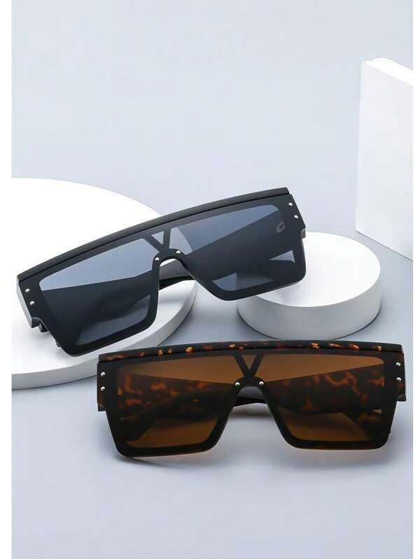 1pc Men's Fashionable Multi-Color Street Style Outdoor Sunglasses, Summer