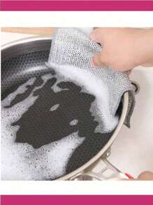 5/10/20/30pcs Iron Wire Sponge Cloths, Scratch-Free Metal Wire Dish Cleaning Cloths, Multi-Purpose Metal Wire Dish Scrubber, Easy To Rinse And Reusable, Metal Wire Cleaning Cloth, Metal Wire Dish Rag, For Kitchen, Sink, Pans, Washing And Cleaning Utensils, Sink, Counter, Stove, Reusable Kitchen Cleaning Towel, Dishcloth, Non-Lint, Stripe-Free, Washable Dishcloth, Kitchen Accessories, Kitchen Cleaning Tools, Kitchen Items, Cleaning, Kitchen Towel