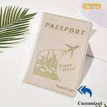 Customized Multi-Language, Logo, Number Fashionable Passport Holder With City Landscape Design, Portable Passport Wallet, Convenient For Going Out, Lightweight, Flip-Open, Business Style, PVC Lining, Wet Wipes Cleanable - Multicolor - View 16
