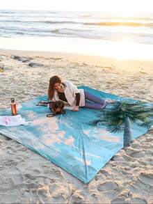 1 pieza Nuevo Impermeable y Antiarenoso Estera para Picnic/Toalla de Playa con Impresión Digital, Diseño de Moda y Fresco, Adecuado para Campamento al Aire Libre y Picnic - Multicolor - Ver 7