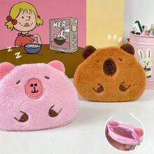 1buc/set mic cadou de absolvire, 2 opțiuni de culoare, posetă interesantă cu monede din pluș capibara, husă cu monede pentru păpușă umplută Capybara drăguță, cadou
