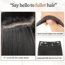 1 件女士隐形无缝假发，厚实蓬松的假发片，基本款接发片，用于增强侧面和头顶的头发