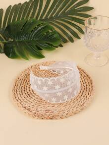 1pc Lace Embroidery Headband, Versatile & Practical Accessory For Summer,Hairband,Hair Hoop Headbands - Multicolor - View 1