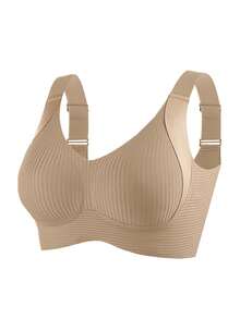 4PCS EssElegance Push-Up Seamless Bra Set - Adjustable Straps & Wire-Free Support For Daily Wear, Ultra-Soft Breathable Fabric Fall Clothes For Women - 彩色 - 查看 5