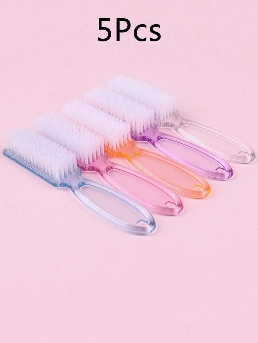 5pcs/1pc Nail Art Cleaning Brushes, Long Handle & Multi-Functional Brush - Multicolor - View 1
