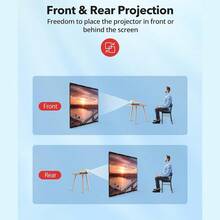 84 英寸投影仪屏幕，便携式可折叠投影仪屏幕，双面视频投影仪屏幕，室内外均可使用，防皱 - 白色 - 查看 5