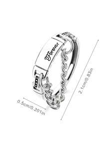 1pc 925 Sterling Silver Vintage Knot Adjustable Ring, Suitable For Both Men And Women, High Quality Jewelry To Match Daily Outfits