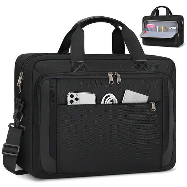 NEWHEY Laptop Bag For Men 15.6/17.3 Inch Laptop Bag Briefcase Shoulder Messenger Bag Water-Repellent Computer Bag Laptop Case For Travel/Business