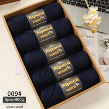 500g/245m Alpaka Wolle Garn, dickes Strickgarn für selbstgemachte Kleidung, Winterpullover, Schal, Mütze, Handschuhe, Knieschoner, Mehrfarbig, 5 Bälle/Packung