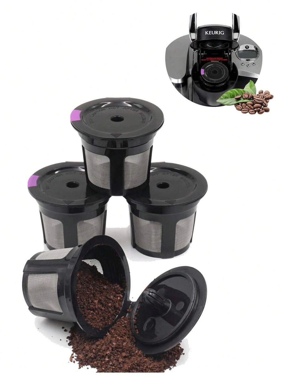 1pc/2pcs/4pcs Reusable K CUP, LivingAid Reusable K CUPS 2.0 Coffee Filter Coffee Stainless Mesh Solo Filter Replacement For Brewers 1.0 Or 2.0 Machine - Multicolor - View 1