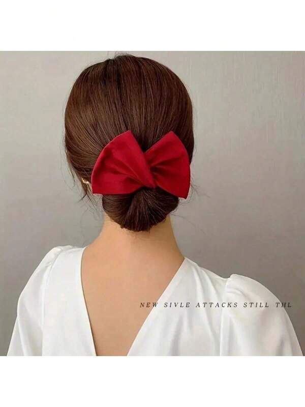 2pcs Boho Bowknot Design Hair Hoop - French Curler, Slouchy Hairstyle Accessory, Polyester, Twist Curl Hair Band, Bohemian Hair Decoration Back To School