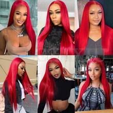 13X6 Platinum White Synthetic Lace Front Wigs 28 Inch Pre Plucked Long Straight Hair Wigs Glueless White Wigs Heat Resistant Fiber Hair Natural Halloween Wigs Platinum Blonde Lace Front Wigs For Women For Daily Christmas Party Cosplay Use - 紅色 - 查看 10
