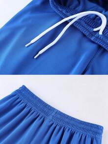 2 Pieces Men's Soccer Jersey, Personalized Football Uniform, Men's Sports Suit Set, Running Outfit, T-Shirt Set, Suitable For Soccer, Badminton, Basketball, Cycling, Casual Wear - White - View 4